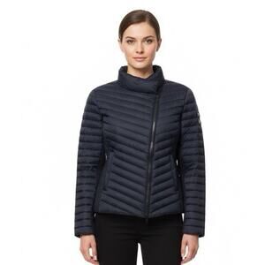 Michael Michael Kors Navy Down Insulated Packable Puffer Jacket, Woman’s Sz L